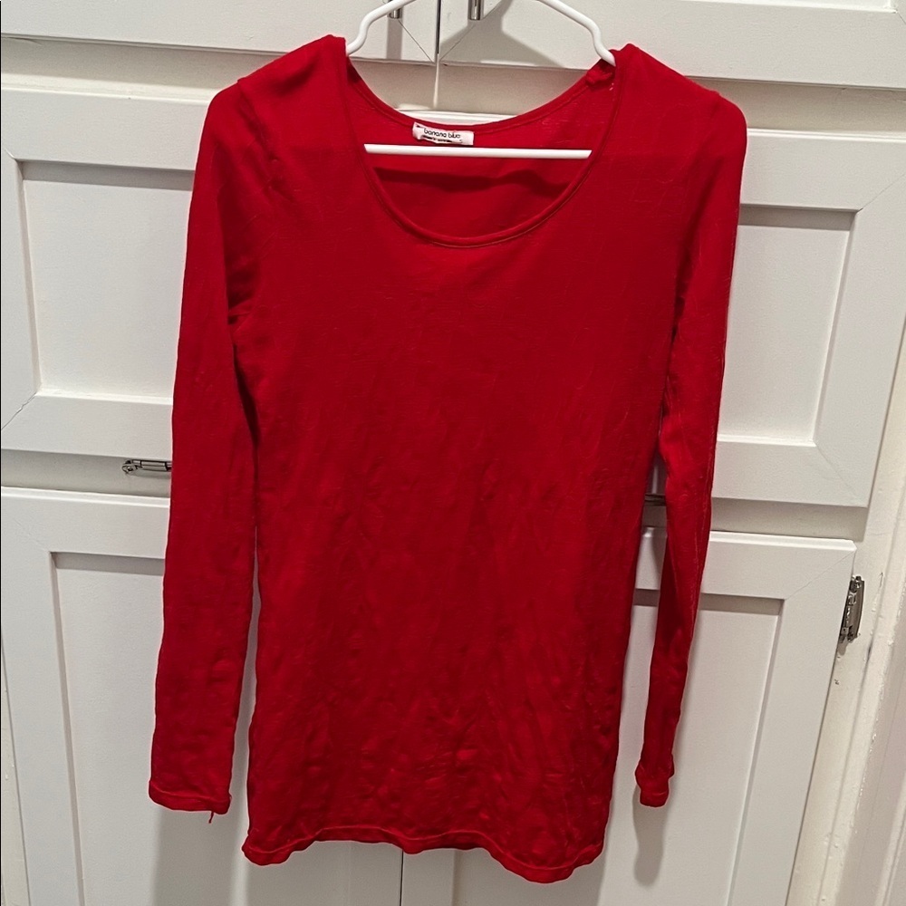 Red Long Sleeve Women's Top